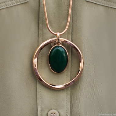 Колье Fiore Luna, GREEN AGATE